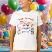 おもしろいミュージカル猫カラオケ子供の誕生日パーティー Tシャツ