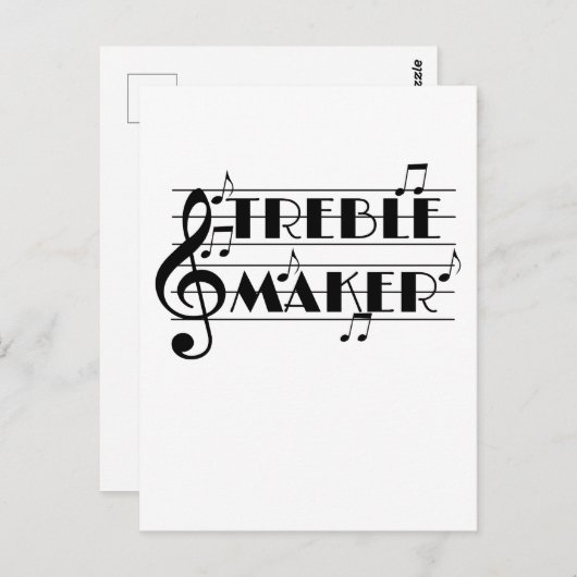 おもしろいミュージシャントレブルメーカー音楽クレフ、 音符記号 ポストカード (正面/裏面)