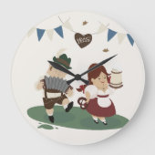 おもしろいミュージシャンバイエルン招待状へオクトーバーフェスト時計 ラージ壁時計 (正面)