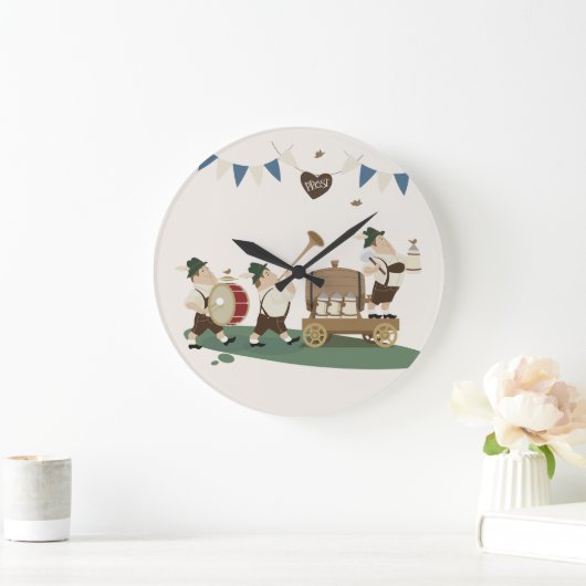 おもしろいミュージシャンバイエルン招待状へオクトーバーフェスト時計 ラージ壁時計 (ホーム)