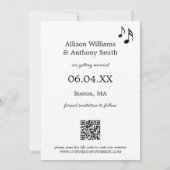 おもしろいミュージックブラックとホワイトの写真Save the Date 案内状 (裏面)