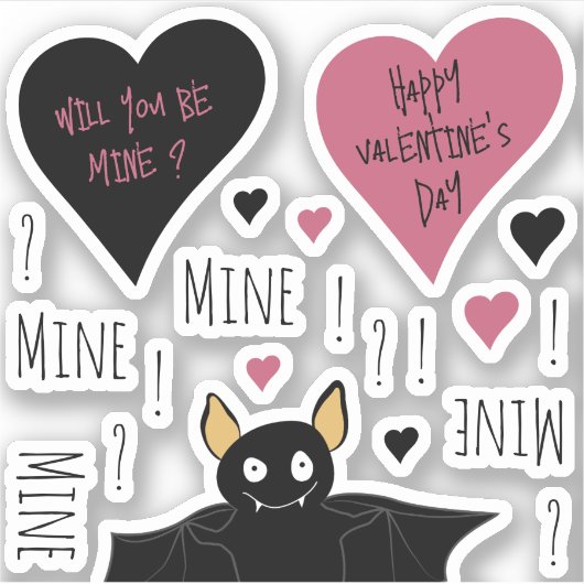 おもしろいミンマイニングマイニングコレクションこうもりテーマ シール (正面)