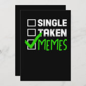 おもしろいミームギフト取独身のりミーム サンキューカード (正面/裏面)