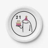 おもしろいミームシンプルブラック&ホワイト21歳の誕生日 ペーパープレート (正面)