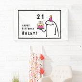 おもしろいミームシンプルブラック&ホワイト21歳の誕生日 横断幕 (インサイチュ)