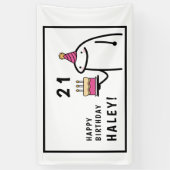 おもしろいミームシンプルブラック&ホワイト21歳の誕生日 横断幕 (縦)