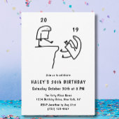 おもしろいミームユーモアシンプル白黒20誕生日 招待状