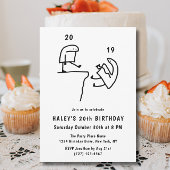 おもしろいミームユーモアシンプル白黒20誕生日 招待状