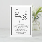 おもしろいミームユーモアシンプル白黒38誕生日 招待状 (スタンド正面)