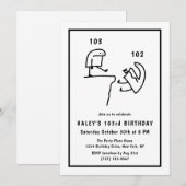 おもしろいミームユーモアシンプル誕生日ホワイト103 招待状 (正面/裏面)