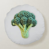 おもしろいムードブーストグリーンミニマリストクロチェットブロッコリー ラウンドクッション (裏面)