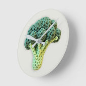 おもしろいムードブーストグリーンミニマリストクロチェットブロッコリー ラウンド壁時計 (傾斜)