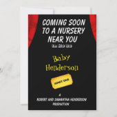 おもしろいムービーテーマベビーの発表 – 案内状 (正面)