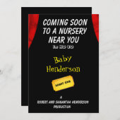 おもしろいムービーテーマベビーの発表 –  案内状 (正面/裏面)