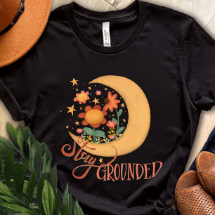 おもしろいムーンフラワーズアース着床Tシャツ Tシャツ
