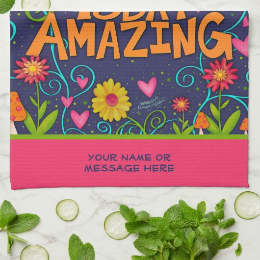 おもしろいメイクトゥデイアメージング引用文フローラ キッチンタオル (折り畳み)