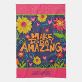 おもしろいメイクトゥデイアメージング引用文フローラ キッチンタオル (縦)