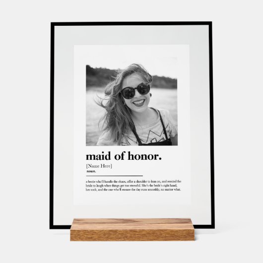 おもしろいメイド・オブ・オーナー（花嫁付き添い人）提案辞書（写真付） アクリルサイン (正面)