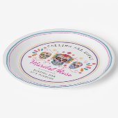 おもしろいメキシカンフィエスタカラベラ糖スカル誕生日 ペーパープレート (アングル)