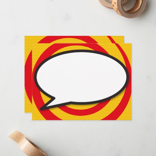 おもしろいメッセージの吹き出し緩和曲線 ノートカード (正面/裏面インサイチュ)