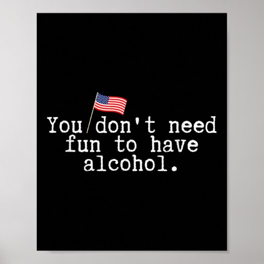おもしろいメモリアルデーアメリカ国旗のビール飲み写真 ポスター (正面)