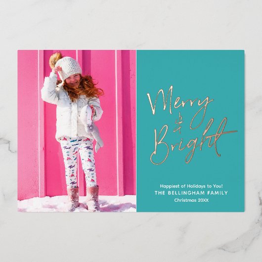 おもしろいメリーと明るい写真 箔シーズンカード (正面)