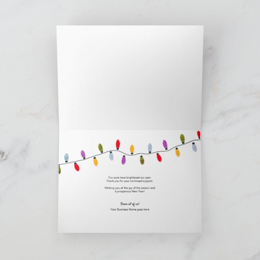 おもしろいメリーカラフルとBright Businessロゴ シーズンカード (内部)