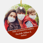 おもしろいメリークリストマスクトナカイ顔マスク セラミックオーナメント (裏面)