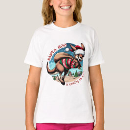 おもしろいメリークリスマスかわいいサンタ Tシャツ