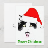 おもしろいメリークリスマスの猫 シーズンカード (正面/裏面)