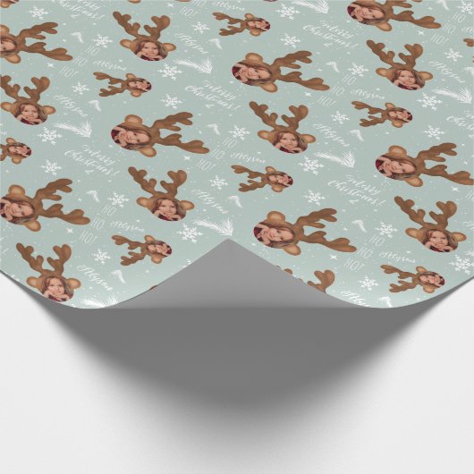おもしろいメリークリスマスアントラーイラストレーション写真名 ラッピングペーパー (角)