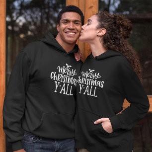 おもしろいメリークリスマスオールホワイトタイポグラフィ パーカ