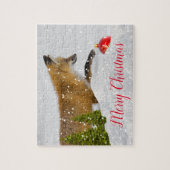 おもしろいメリークリスマスキツネジグソーパズル ジグソーパズル (縦)