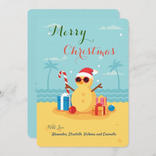 おもしろいメリークリスマスサンタクロースシーズンハッピー シーズンカード (正面/裏面)