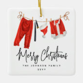 おもしろいメリークリスマスサンタクロース記念 セラミックオーナメント (正面)