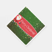 おもしろいメリークリスマスサンタレッド&グリーン スタンダードランチョンナプキン (角)