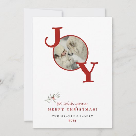おもしろいメリークリスマスジョイフォトホリデーカード (正面)
