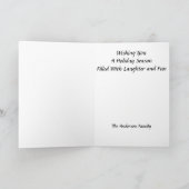 おもしろいメリークリスマススケルトンサンタハット金ゴールド シーズンカード (内部)