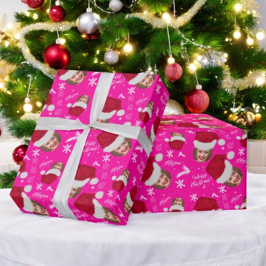 おもしろいメリークリスマスハットイラストレーションの写真名 ラッピングペーパー