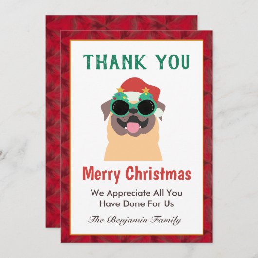 おもしろいメリークリスマスパーソナライゼーション シーズンカード (正面/裏面)