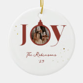 おもしろいメリークリスマスファミリーフォトジョイオーナメント セラミックオーナメント (正面)