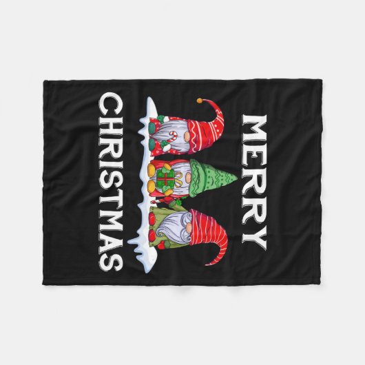 おもしろいメリークリスマスファミリーマッチングクリスマス新年 フリースブランケット (正面(横))