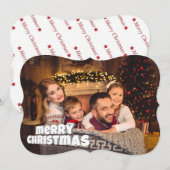 おもしろいメリークリスマスファンシーカット写真クリスマス シーズンカード (正面/裏面)