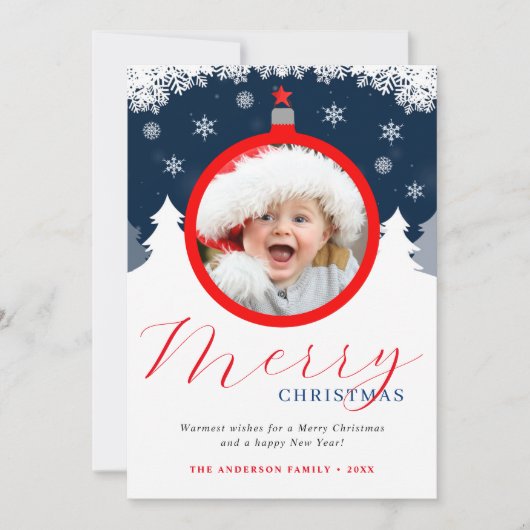 おもしろいメリークリスマスフォトオーナメント シーズンカード (正面)