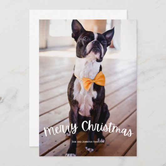 おもしろいメリークリスマスフォトクリスマスホリデー シーズンカード (正面/裏面)