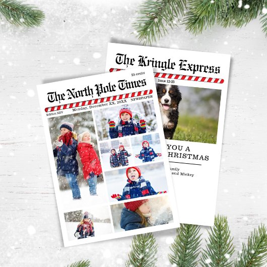 おもしろいメリークリスマスフォトコラージュ新聞 シーズンカード