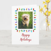おもしろいメリークリスマスライトペットフォトフレームホリデイ カード (黄色い花)