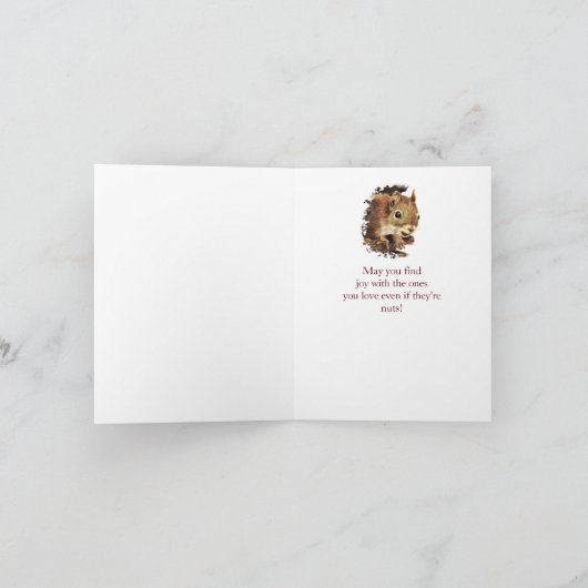 おもしろいメリークリスマスリスのユーモア引用文 カード (内部)