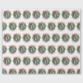 おもしろいメリークリスマスリースファミリーフォトホリデー ラッピングペーパー (フラット)