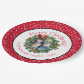 おもしろいメリークリスマスリースフォトフレームホリデー ペーパープレート (アングル)